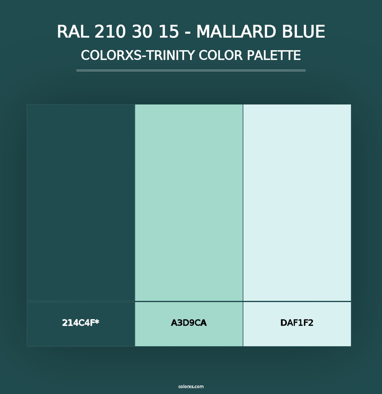 RAL 210 30 15 - Mallard Blue - Colorxs Trinity Palette