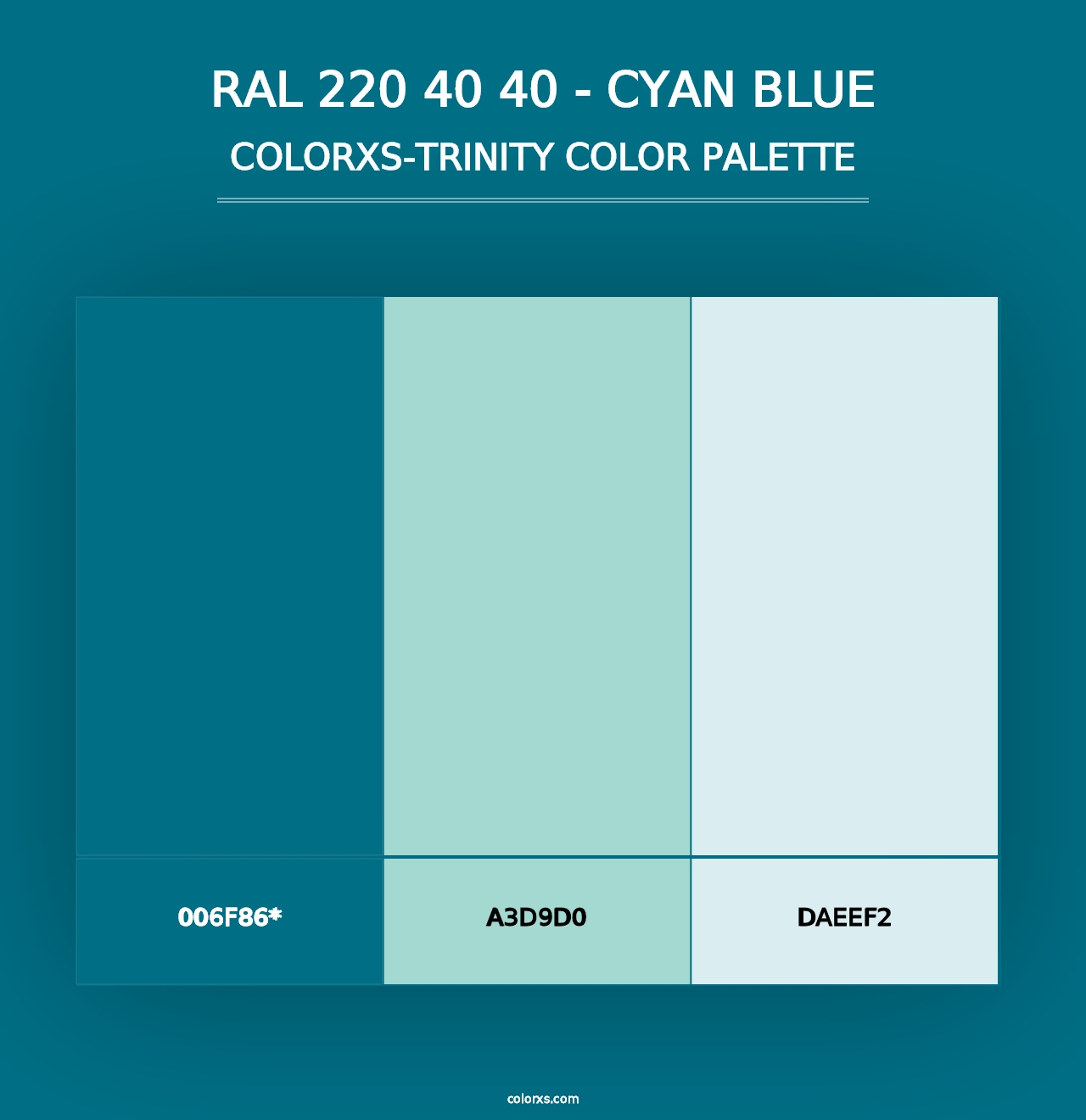 RAL 220 40 40 - Cyan Blue - Colorxs Trinity Palette