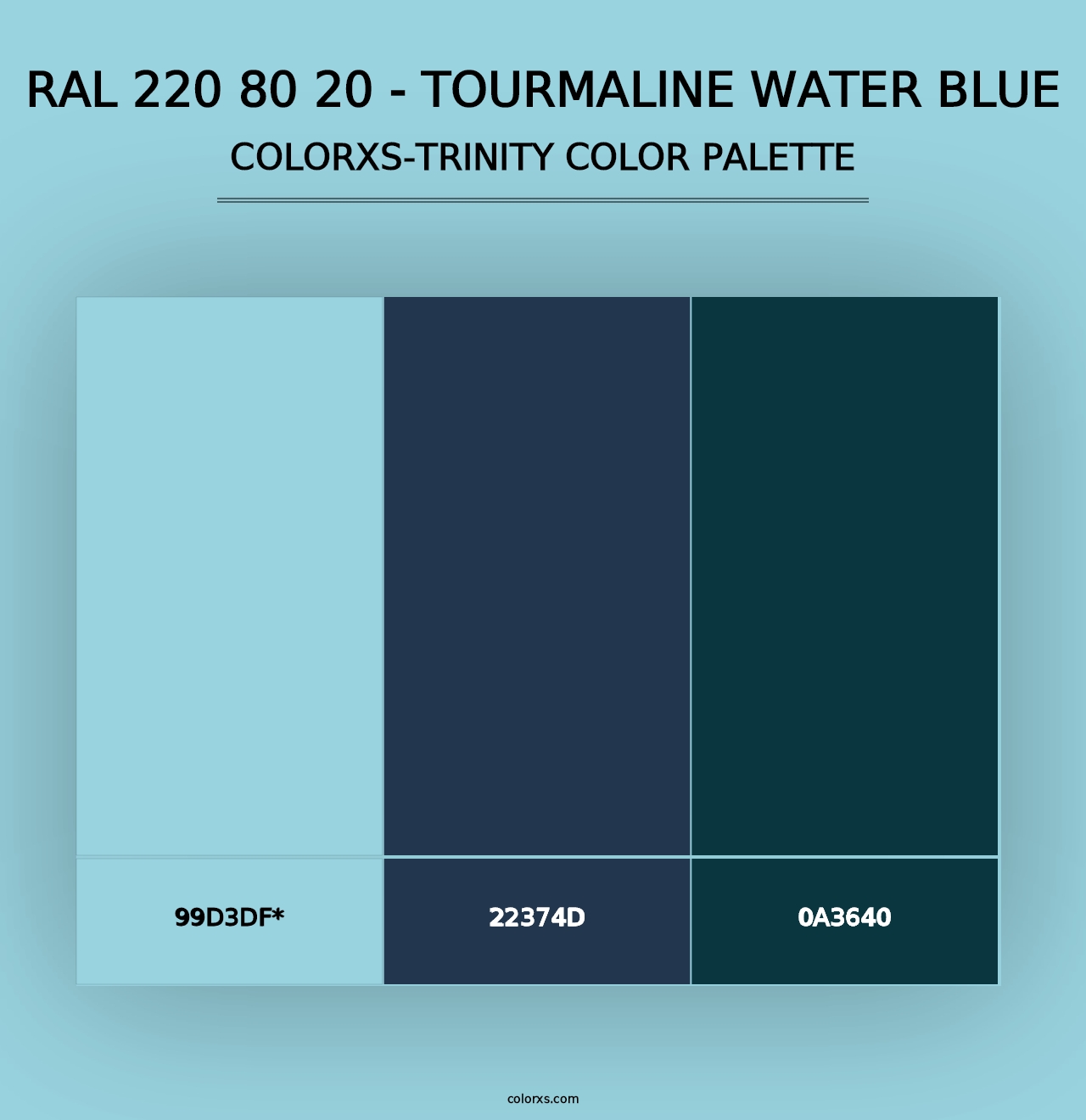 RAL 220 80 20 - Tourmaline Water Blue - Colorxs Trinity Palette