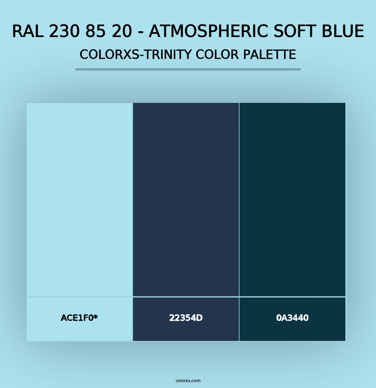 RAL 230 85 20 - Atmospheric Soft Blue - Colorxs Trinity Palette