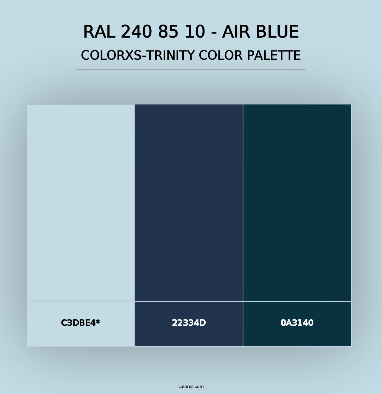 RAL 240 85 10 - Air Blue - Colorxs Trinity Palette