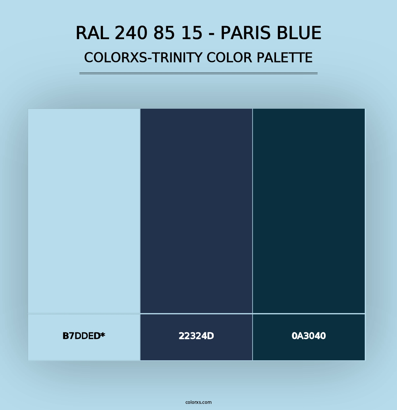 RAL 240 85 15 - Paris Blue - Colorxs Trinity Palette