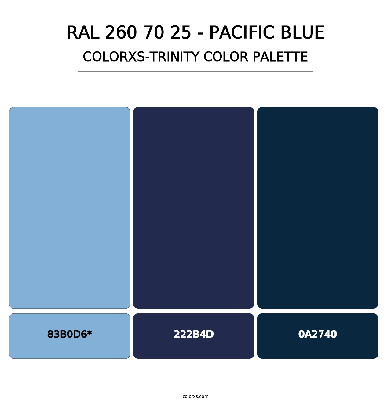 RAL 260 70 25 - Pacific Blue - Colorxs Trinity Palette