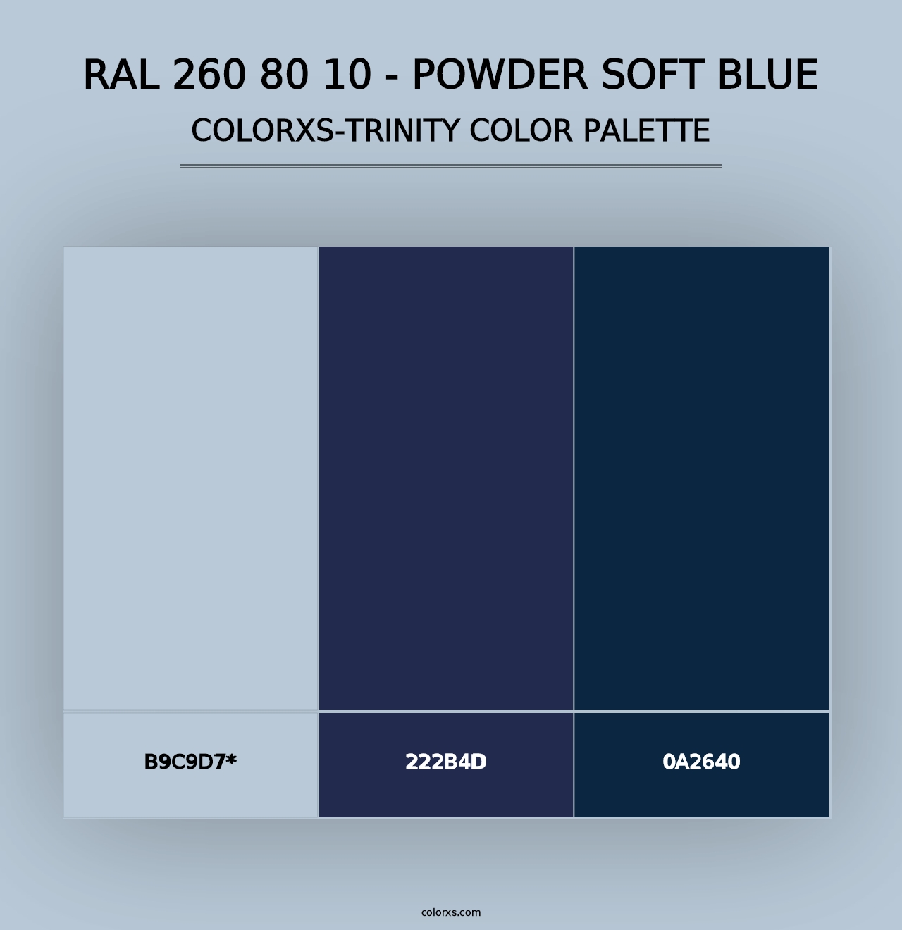 RAL 260 80 10 - Powder Soft Blue - Colorxs Trinity Palette