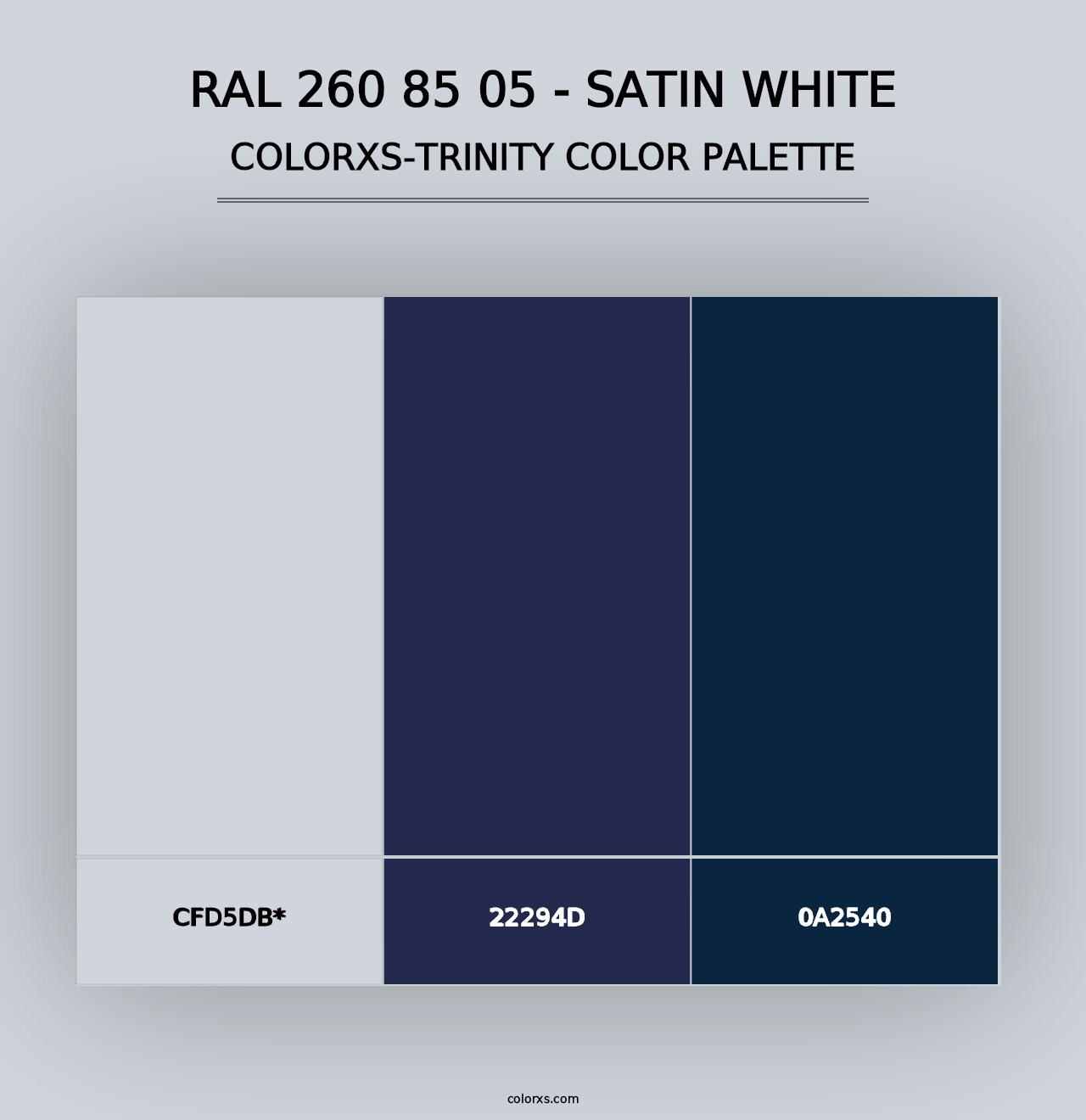 RAL 260 85 05 - Satin White - Colorxs Trinity Palette