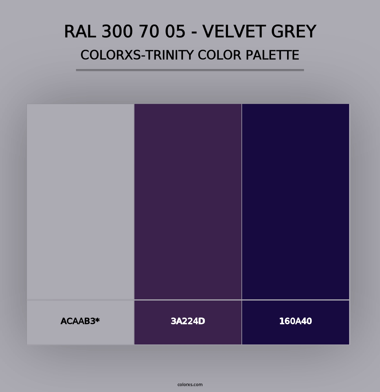 RAL 300 70 05 - Velvet Grey - Colorxs Trinity Palette