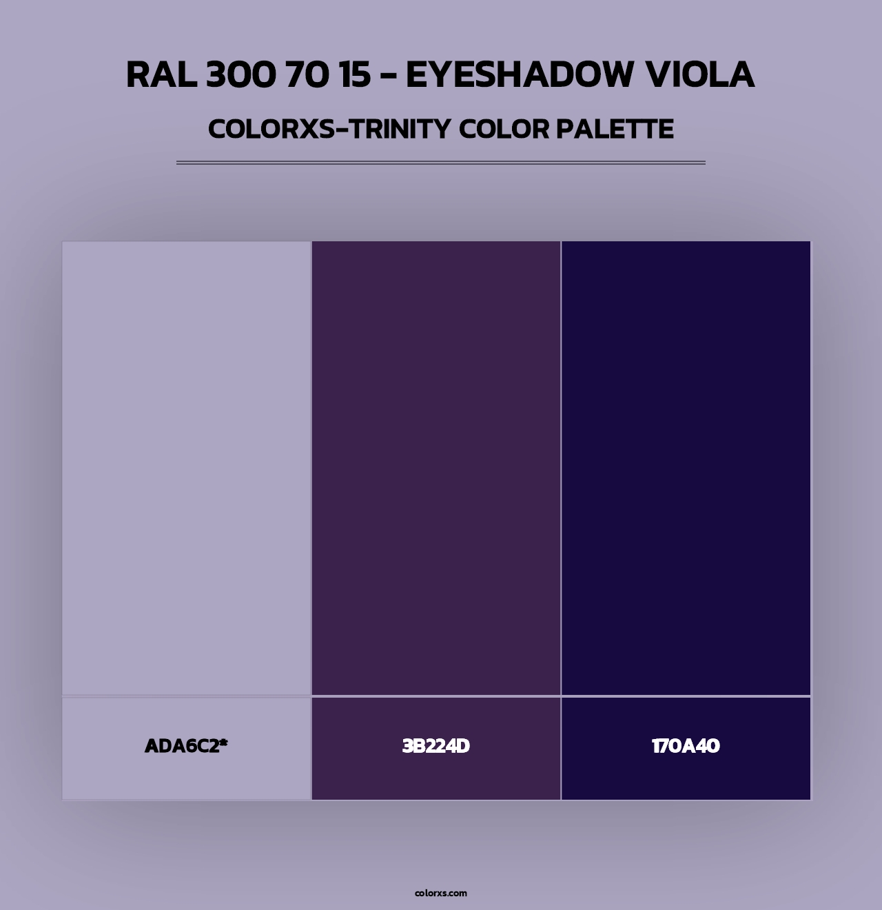 RAL 300 70 15 - Eyeshadow Viola - Colorxs Trinity Palette