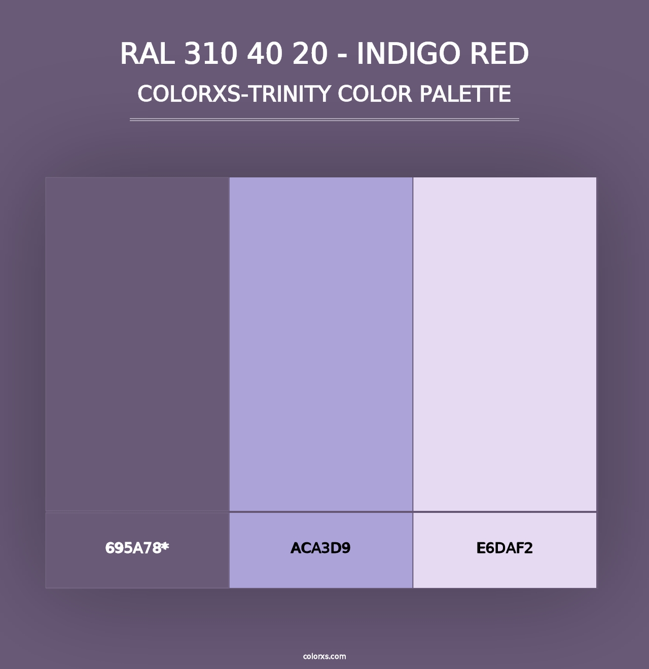 RAL 310 40 20 - Indigo Red - Colorxs Trinity Palette