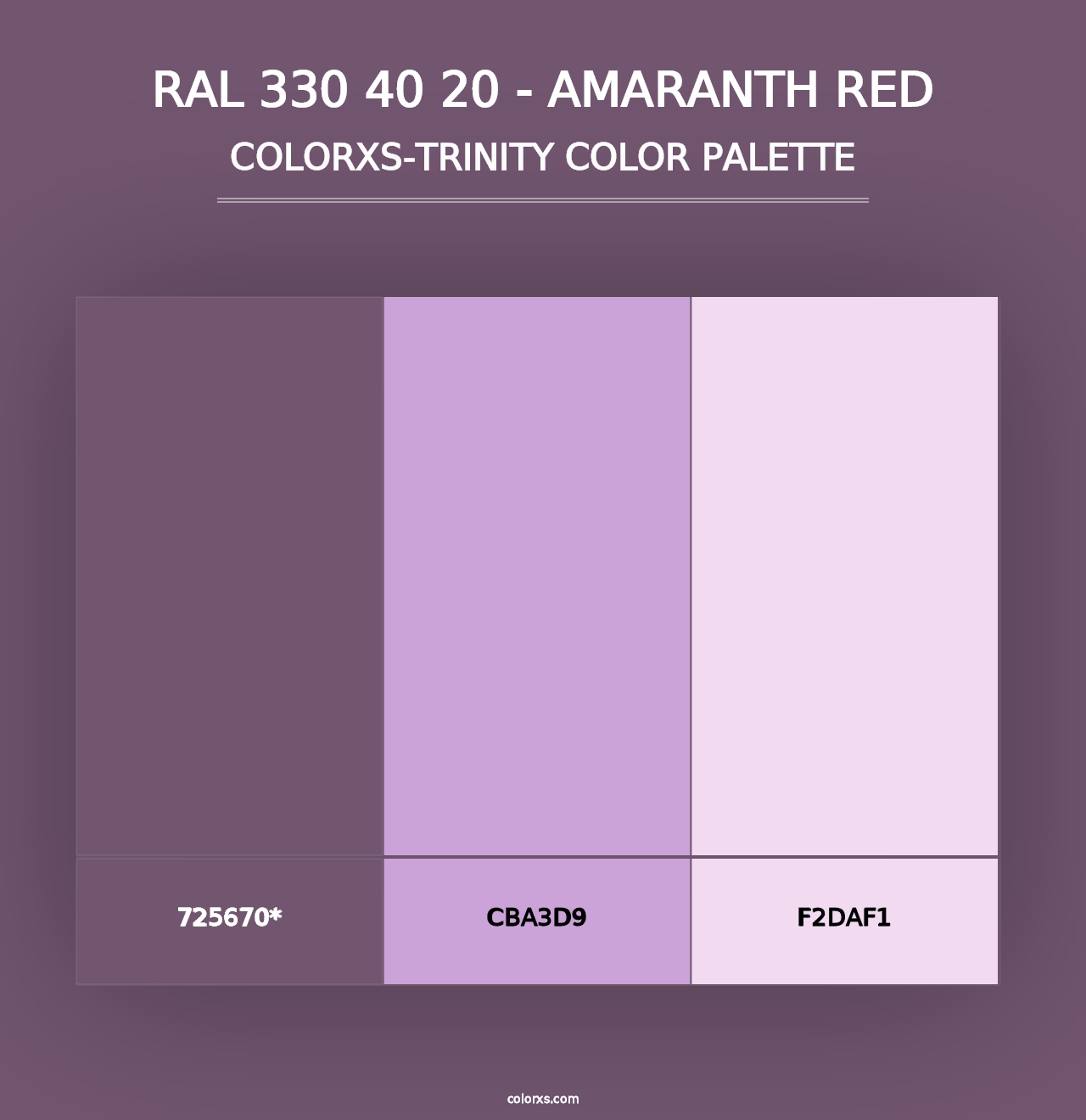 RAL 330 40 20 - Amaranth Red - Colorxs Trinity Palette