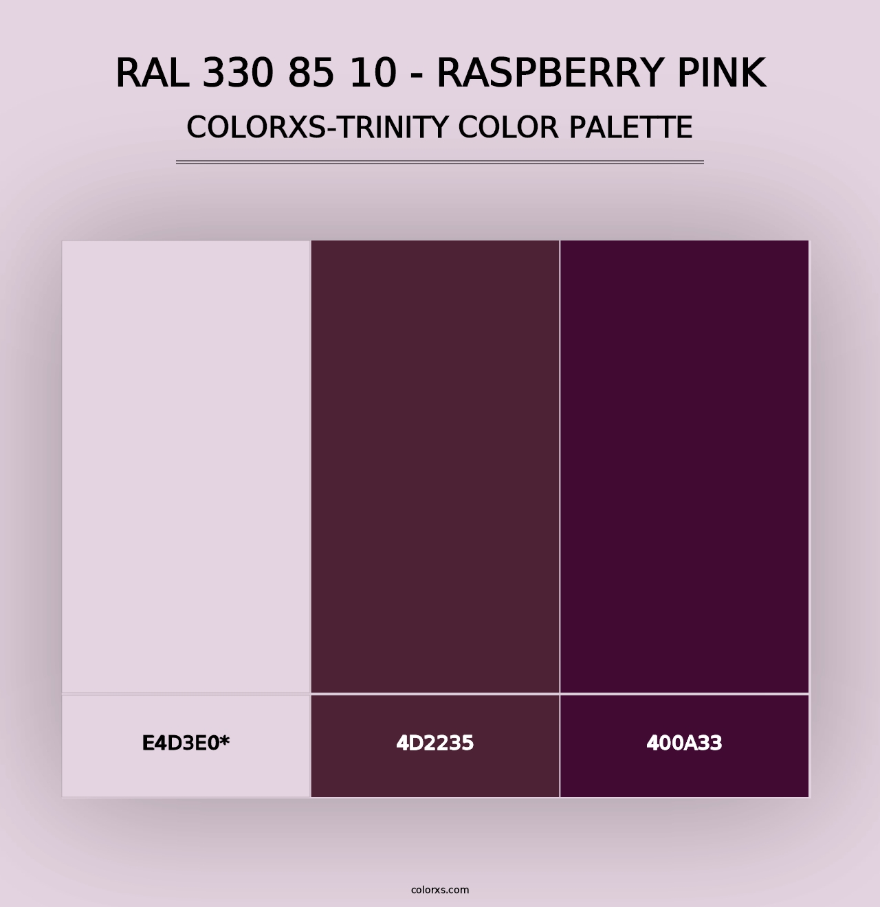 RAL 330 85 10 - Raspberry Pink - Colorxs Trinity Palette