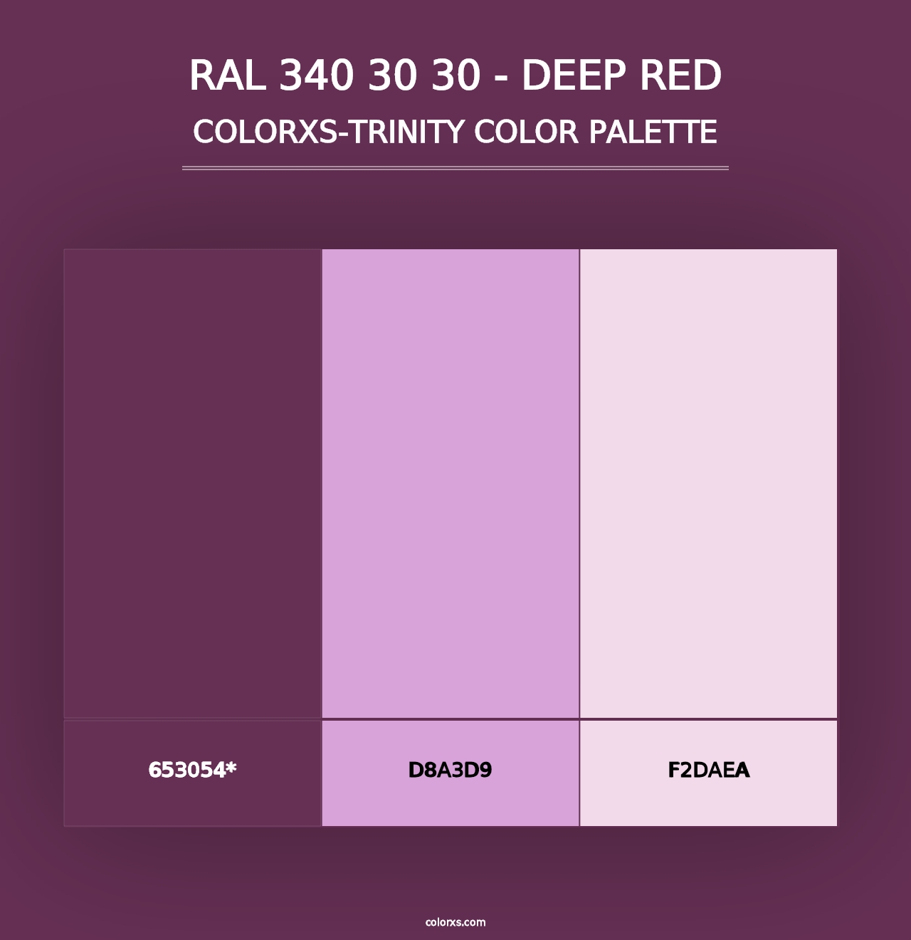 RAL 340 30 30 - Deep Red - Colorxs Trinity Palette