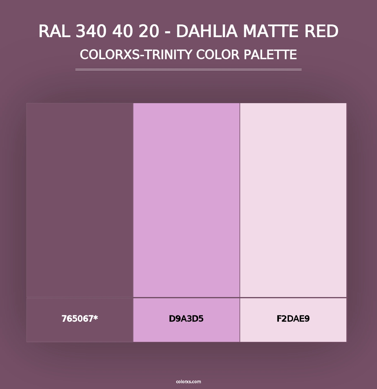 RAL 340 40 20 - Dahlia Matte Red - Colorxs Trinity Palette