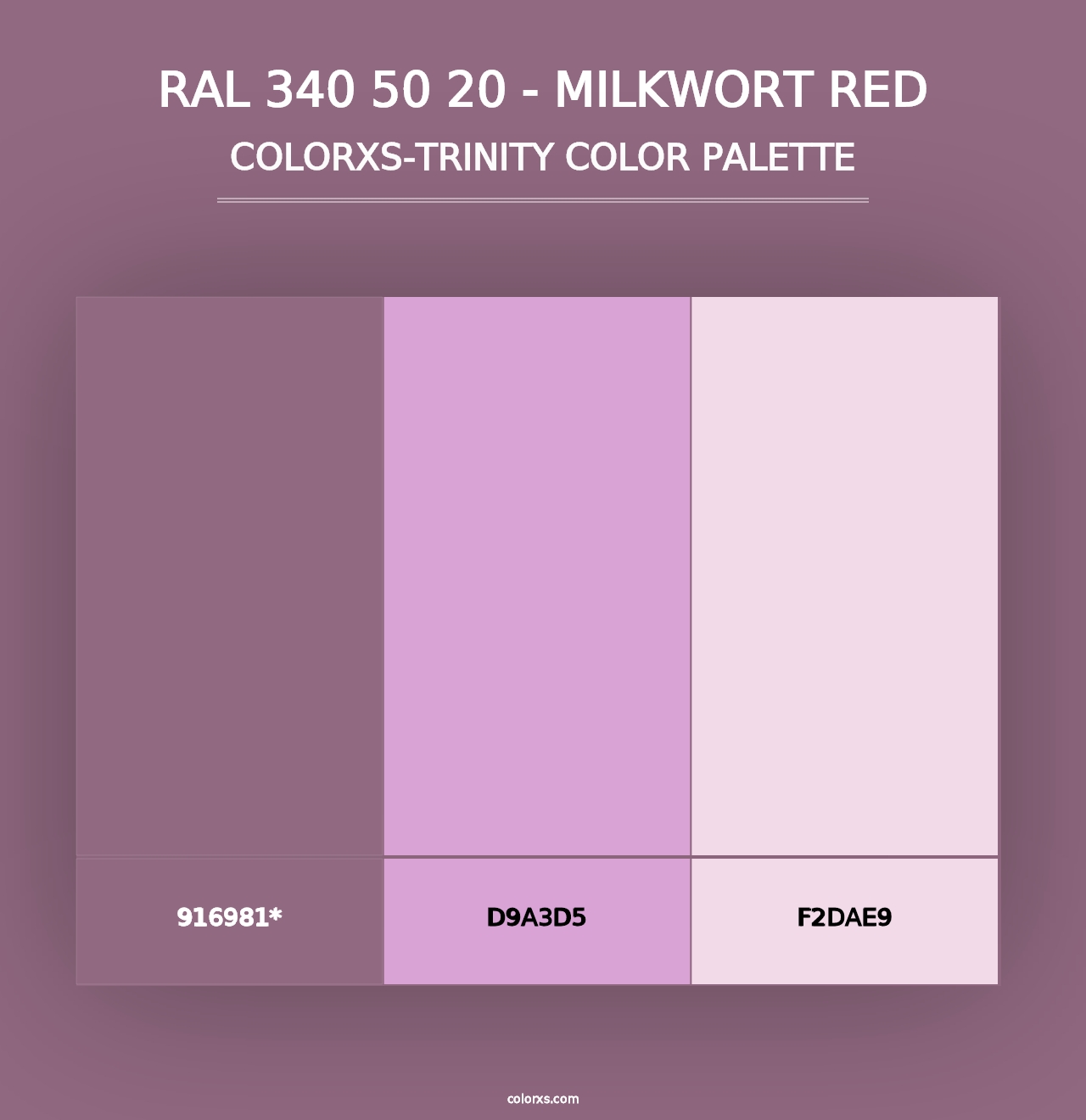 RAL 340 50 20 - Milkwort Red - Colorxs Trinity Palette