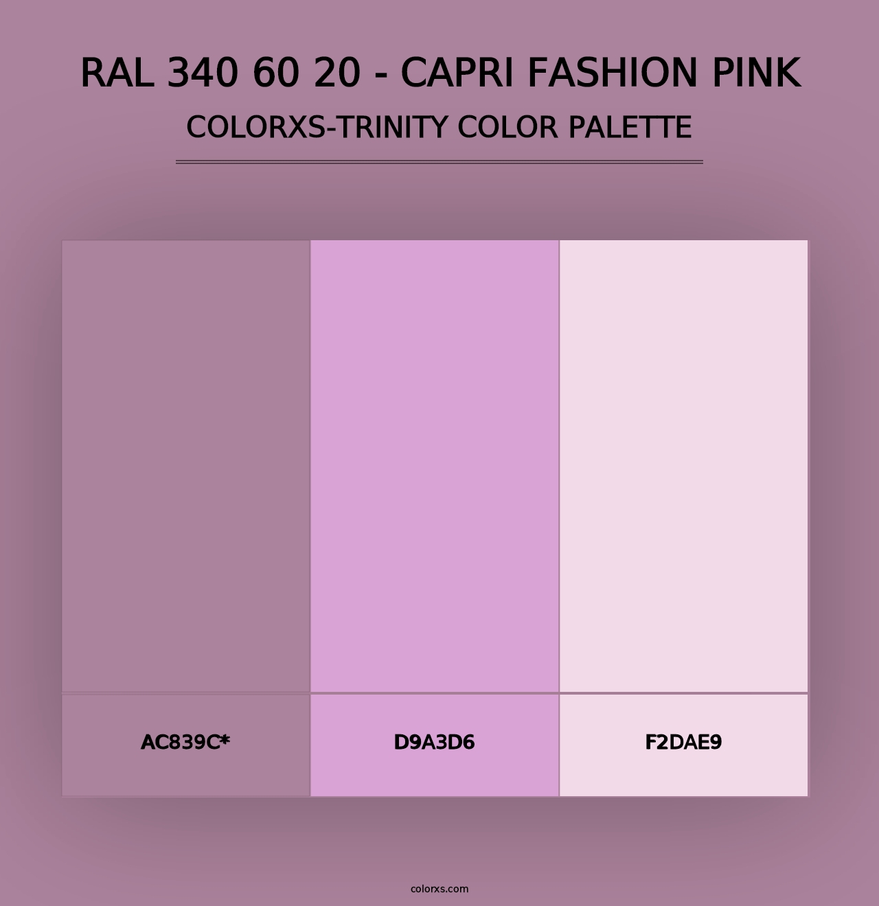 RAL 340 60 20 - Capri Fashion Pink - Colorxs Trinity Palette