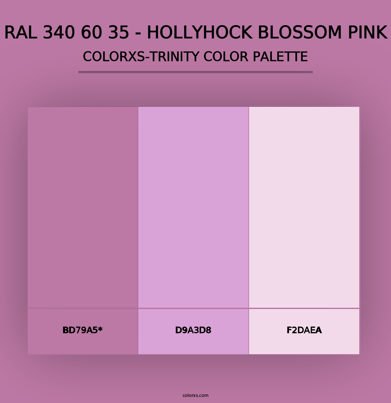 RAL 340 60 35 - Hollyhock Blossom Pink - Colorxs Trinity Palette