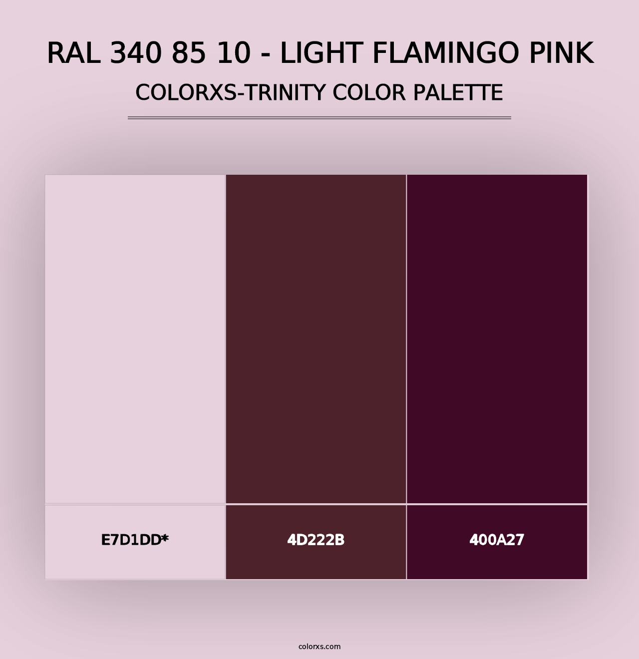 RAL 340 85 10 - Light Flamingo Pink - Colorxs Trinity Palette