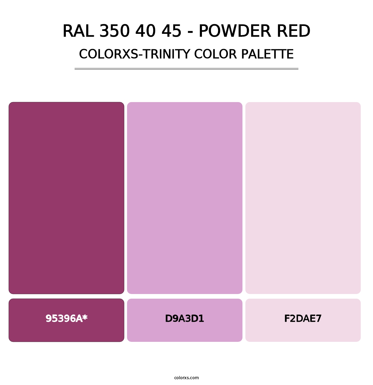 RAL 350 40 45 - Powder Red - Colorxs Trinity Palette