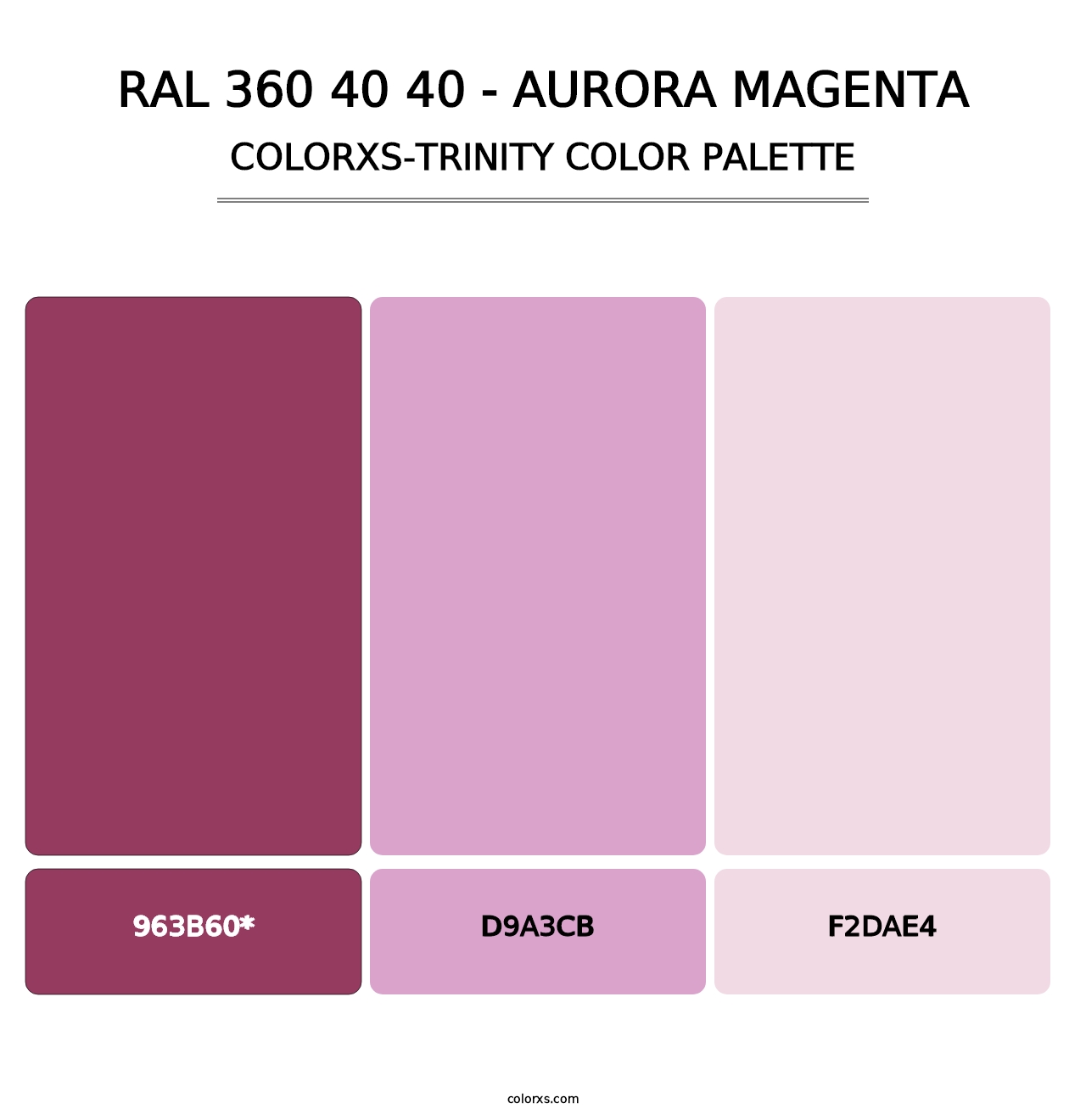 RAL 360 40 40 - Aurora Magenta - Colorxs Trinity Palette