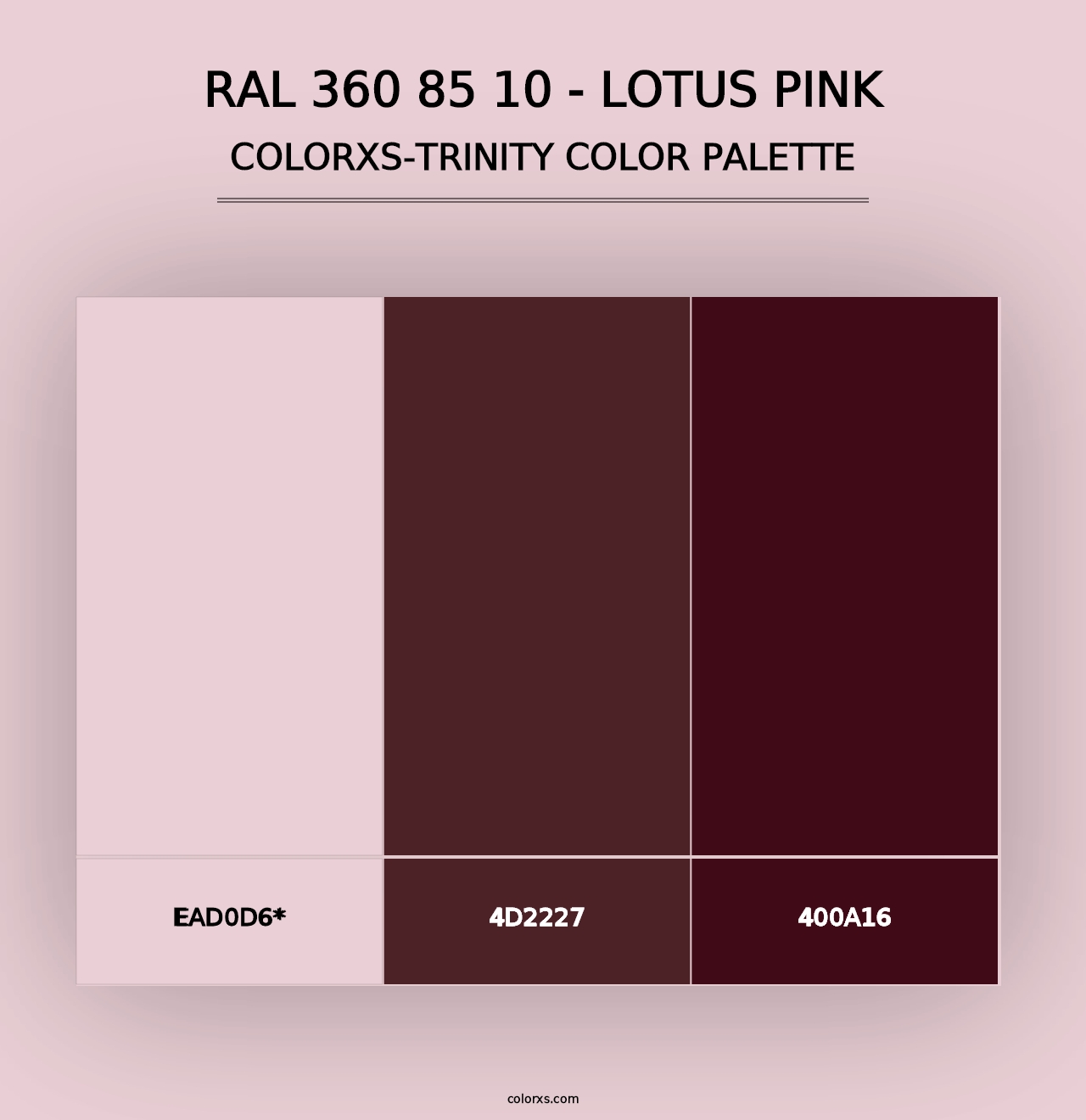 RAL 360 85 10 - Lotus Pink - Colorxs Trinity Palette