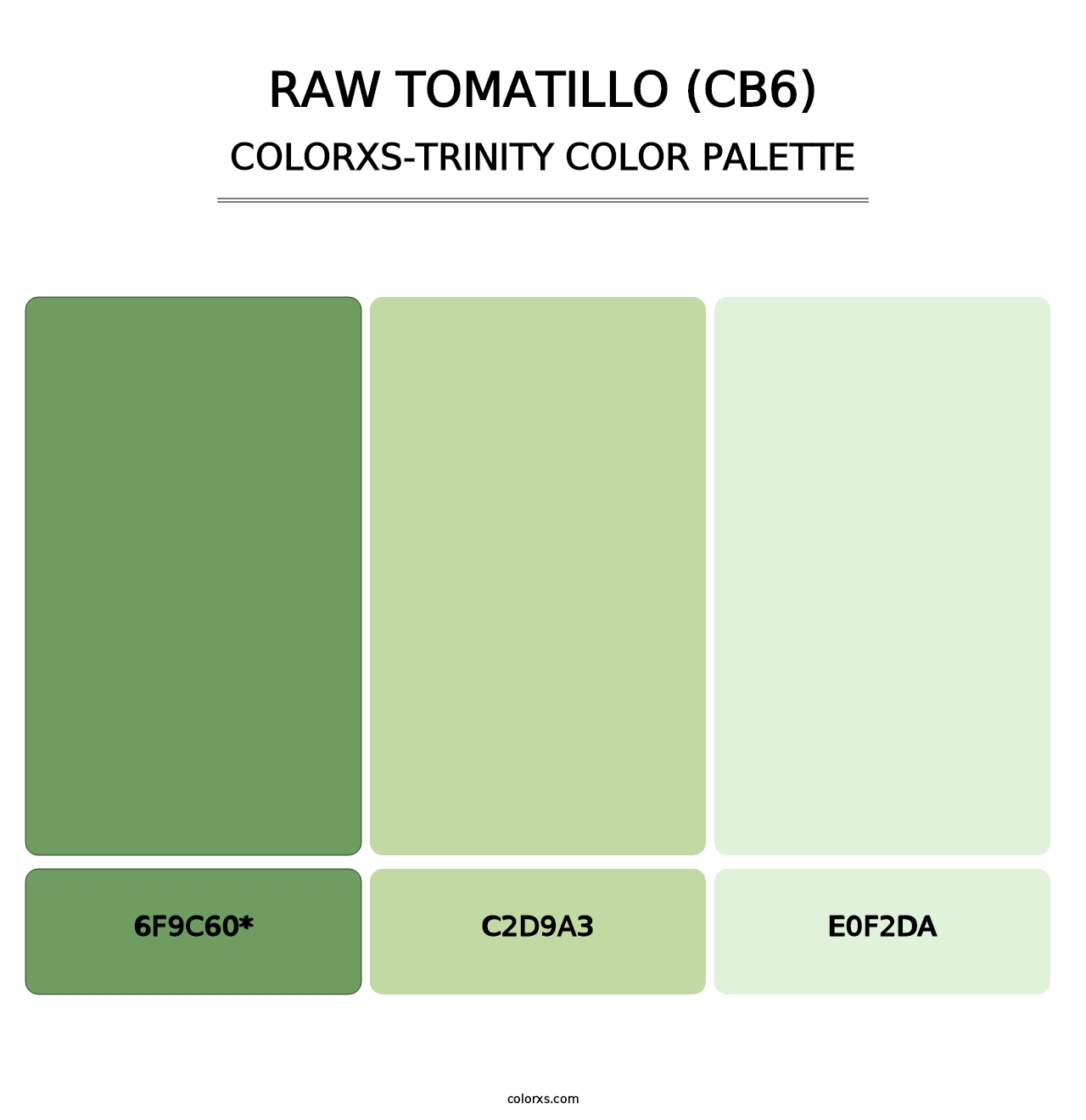 Raw Tomatillo (CB6) - Colorxs Trinity Palette