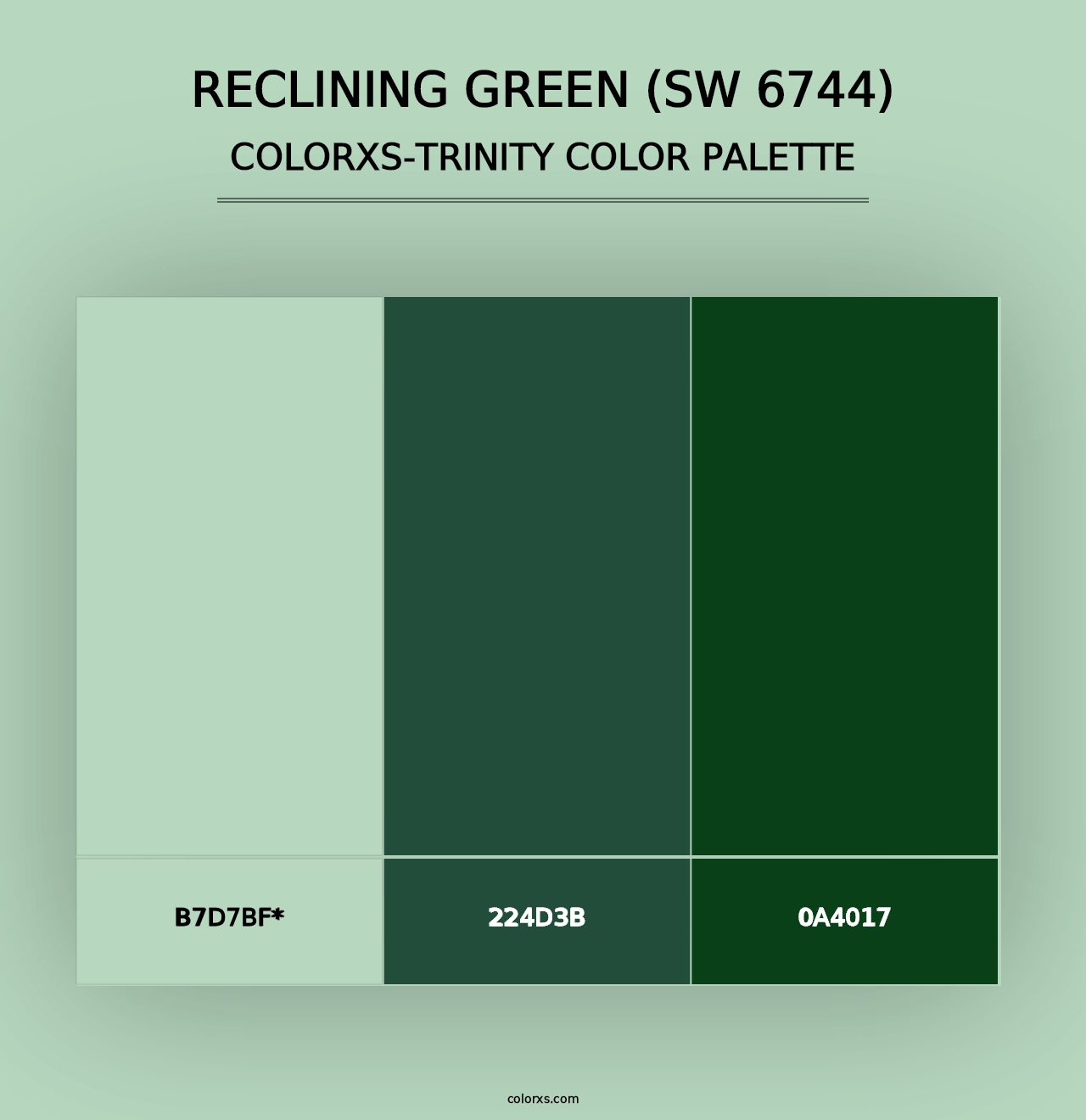 Reclining Green (SW 6744) - Colorxs Trinity Palette