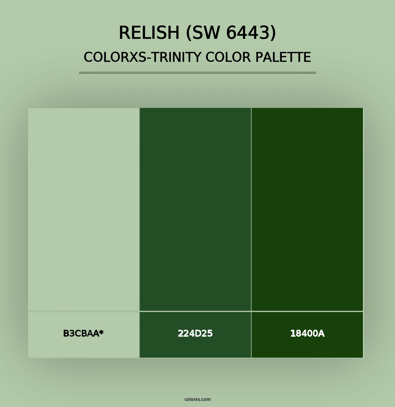 Relish (SW 6443) - Colorxs Trinity Palette