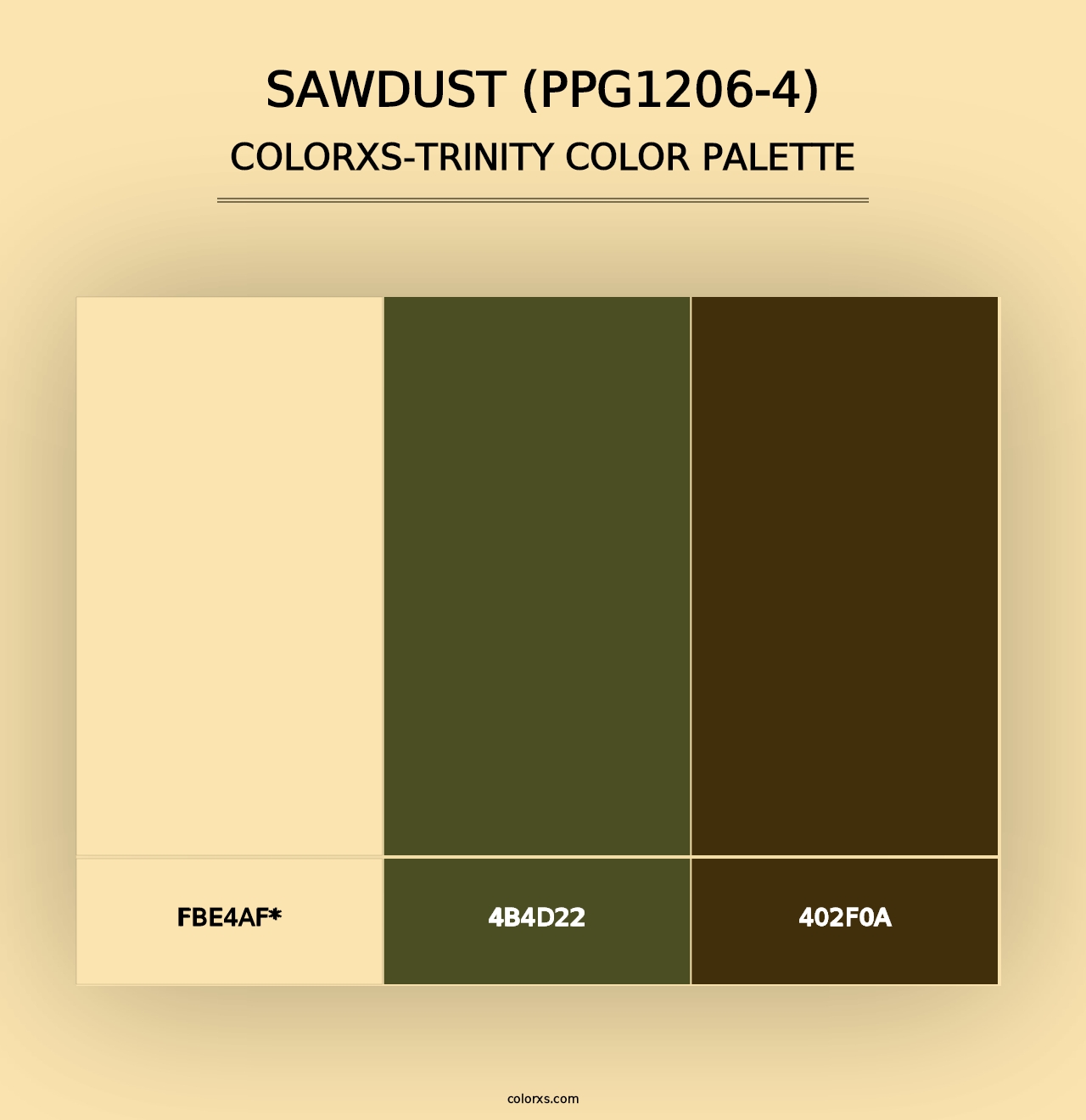 Sawdust (PPG1206-4) - Colorxs Trinity Palette