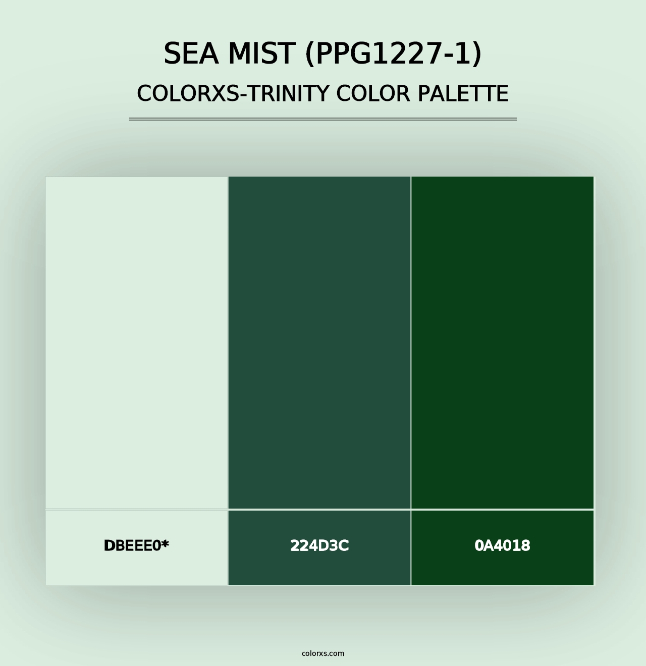 Sea Mist (PPG1227-1) - Colorxs Trinity Palette