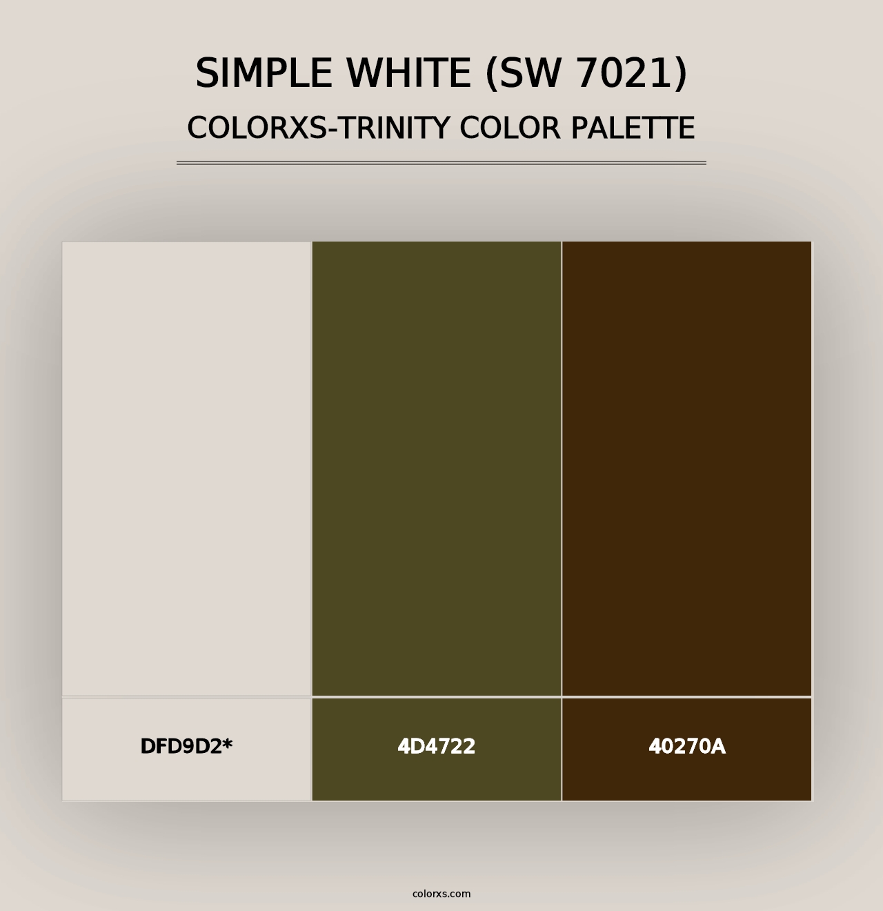 Simple White (SW 7021) - Colorxs Trinity Palette