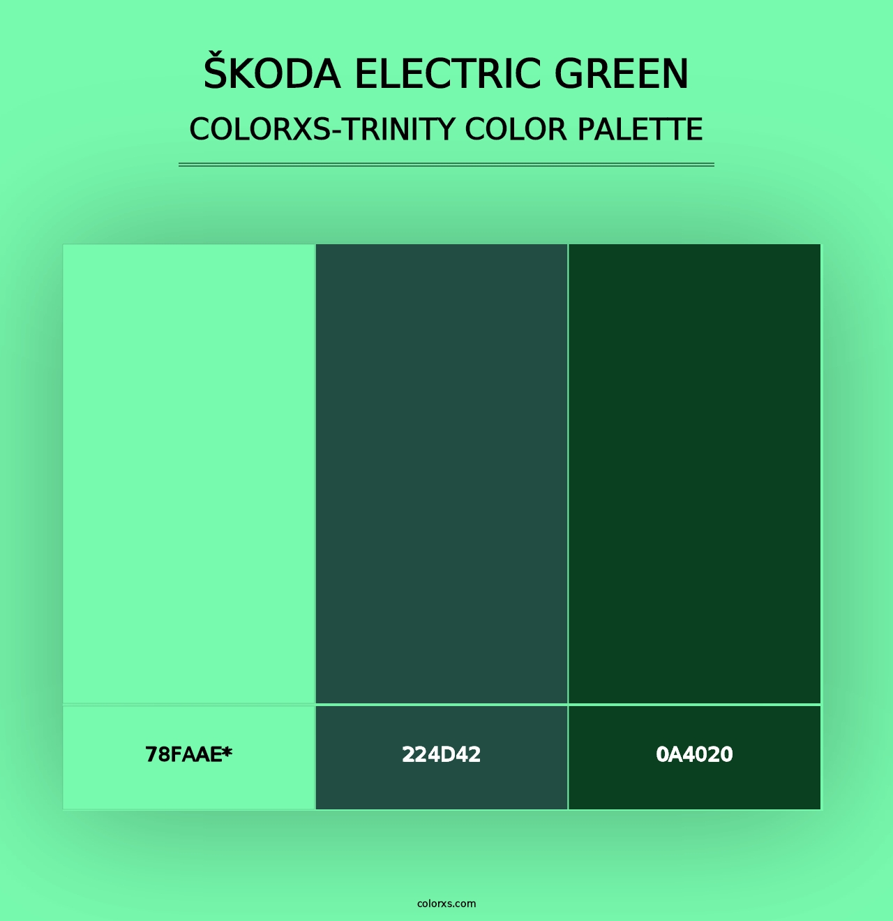 Škoda Electric Green - Colorxs Trinity Palette