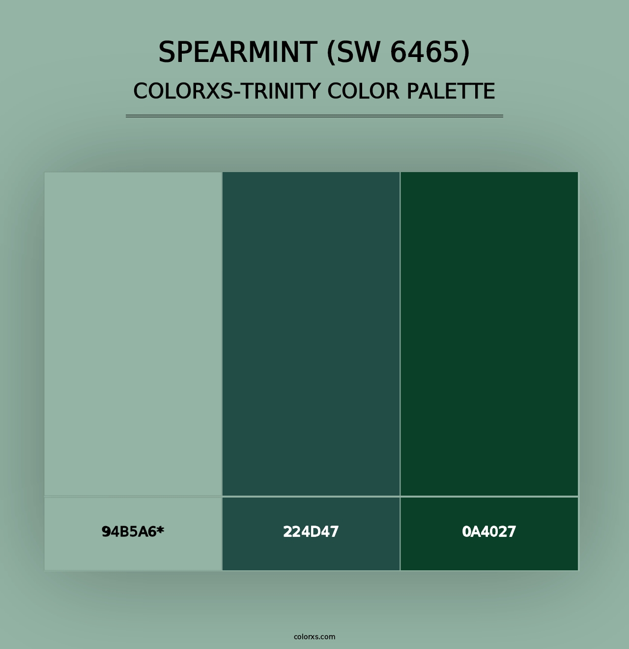 Spearmint (SW 6465) - Colorxs Trinity Palette