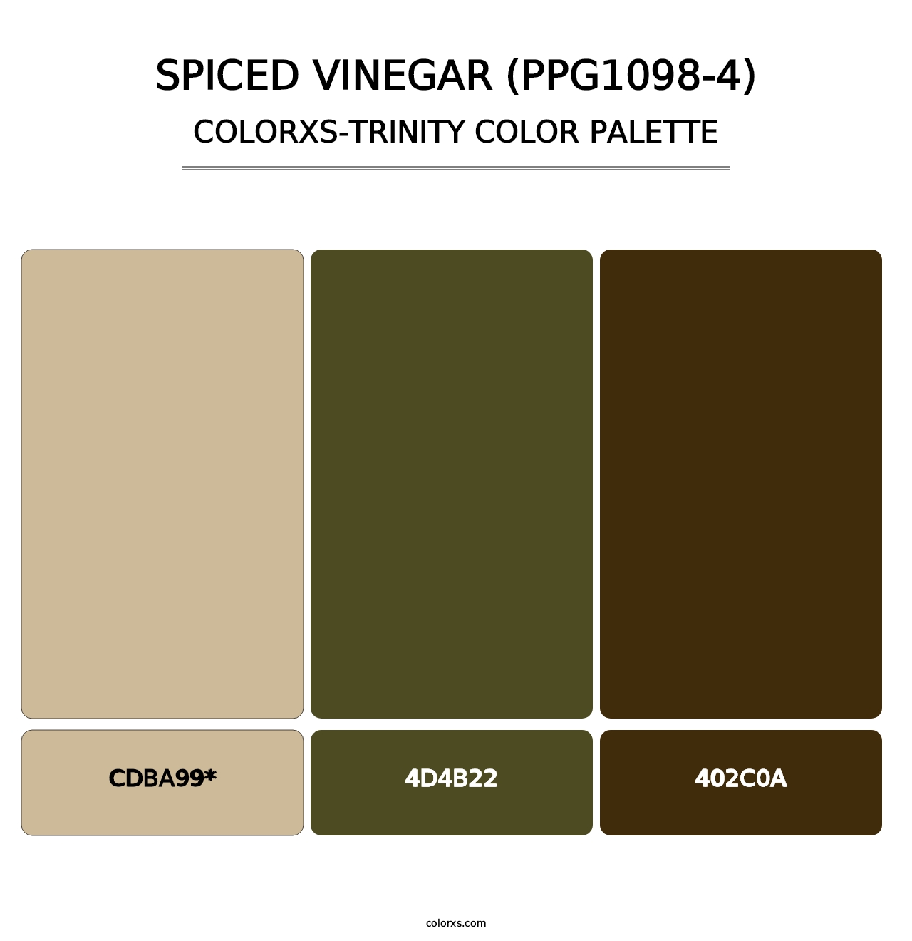 Spiced Vinegar (PPG1098-4) - Colorxs Trinity Palette