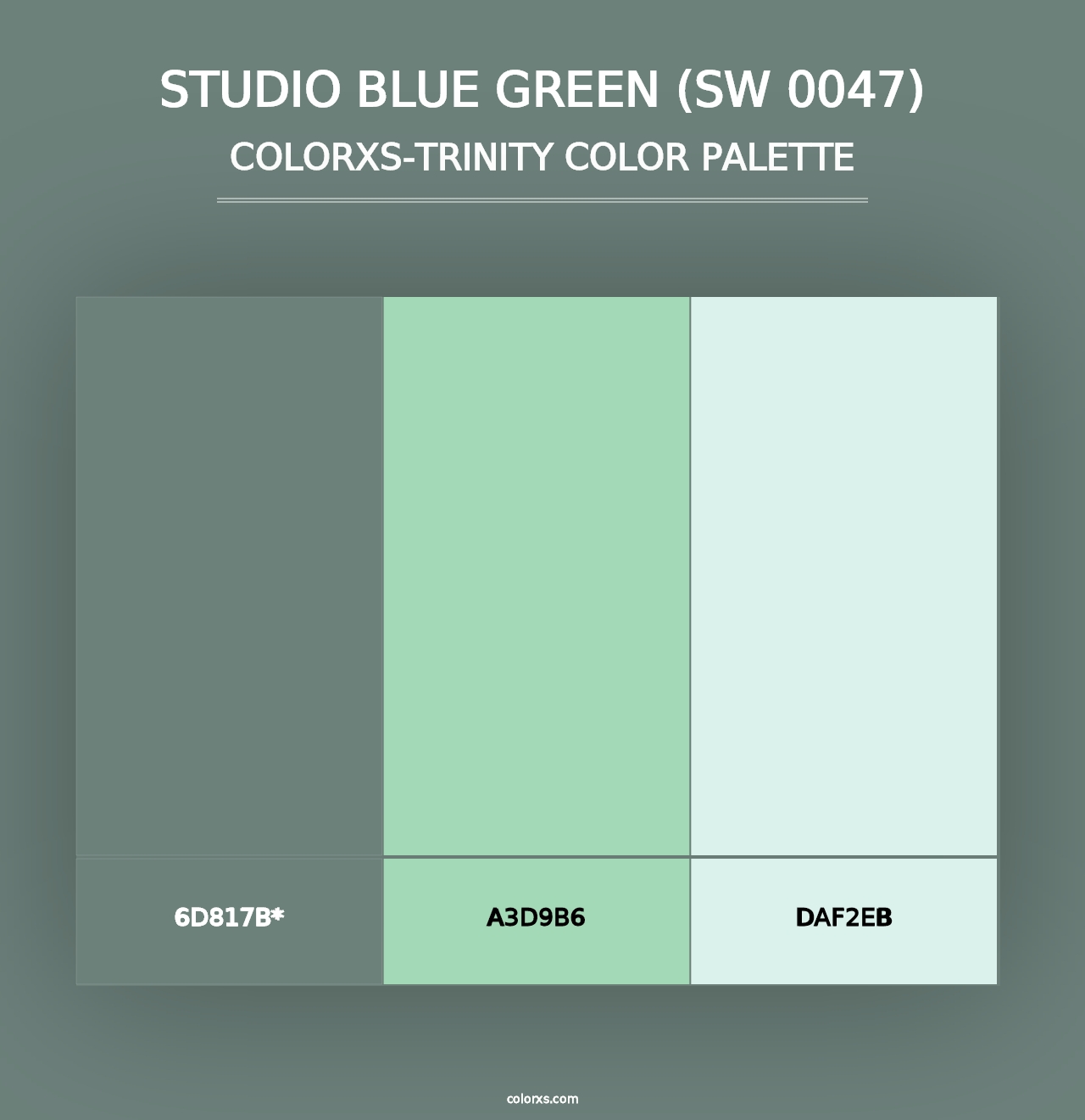 Studio Blue Green (SW 0047) - Colorxs Trinity Palette