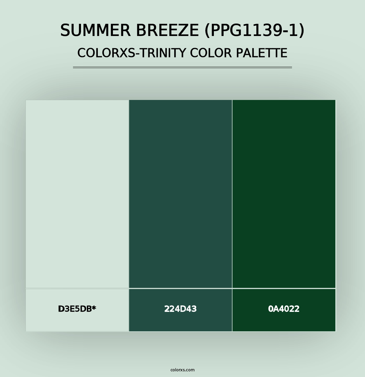 Summer Breeze (PPG1139-1) - Colorxs Trinity Palette