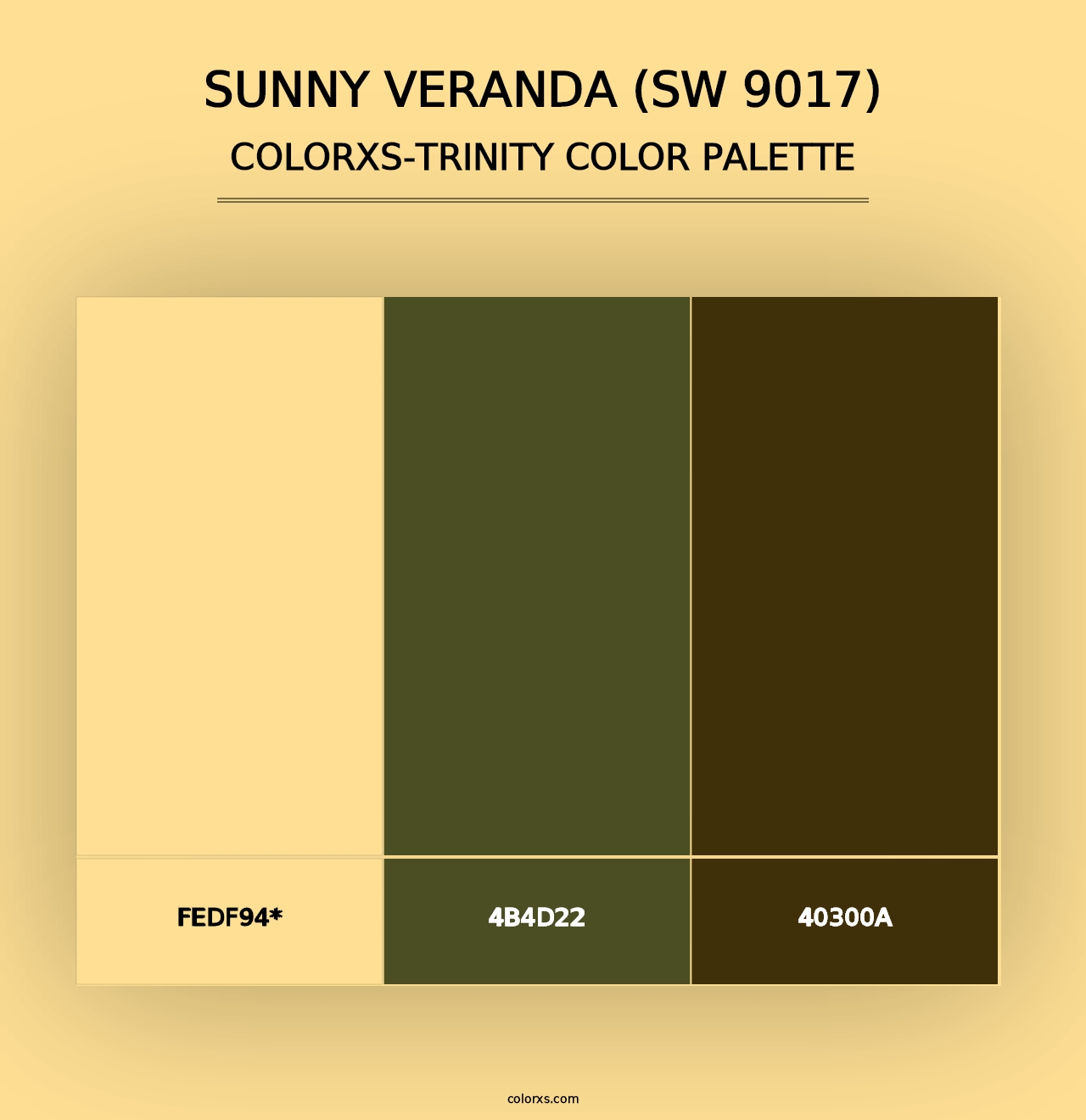 Sunny Veranda (SW 9017) - Colorxs Trinity Palette