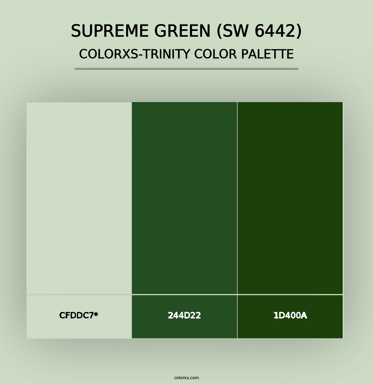 Supreme Green (SW 6442) - Colorxs Trinity Palette