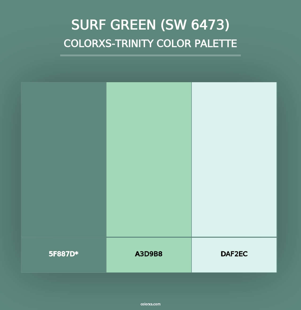 Sherwin Williams Surf Green (SW 6473) Paint coordinating colors and ...