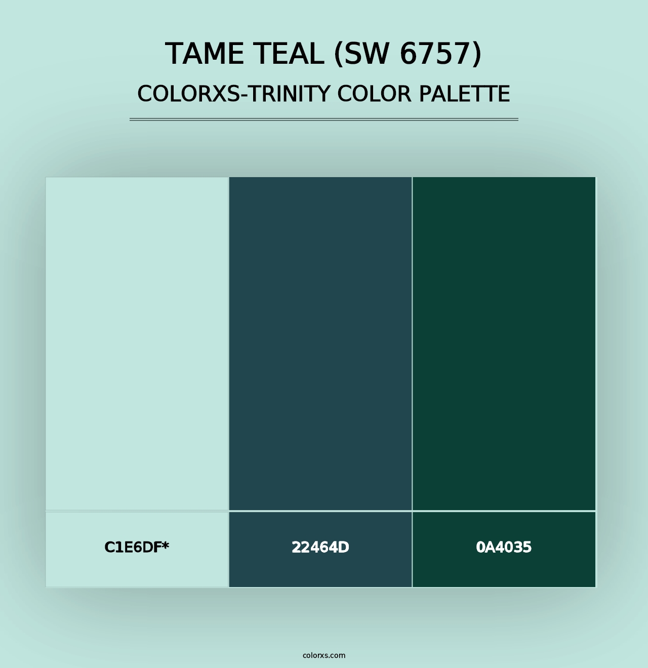 Tame Teal (SW 6757) - Colorxs Trinity Palette