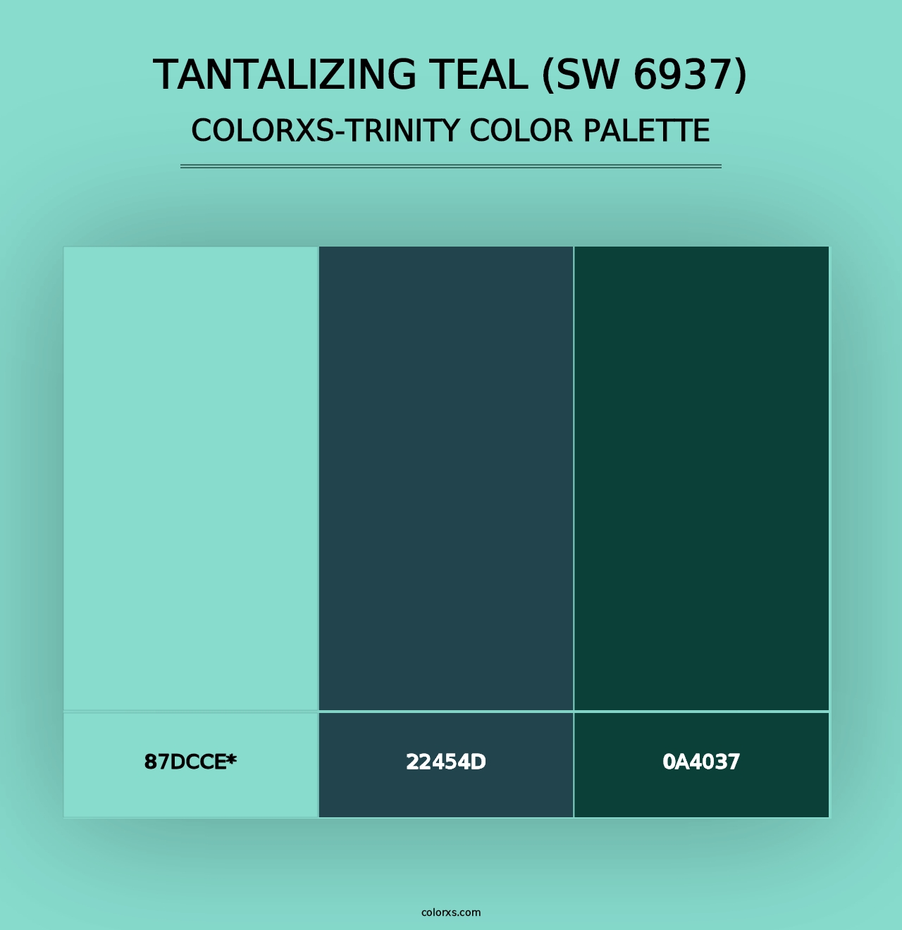 Tantalizing Teal (SW 6937) - Colorxs Trinity Palette