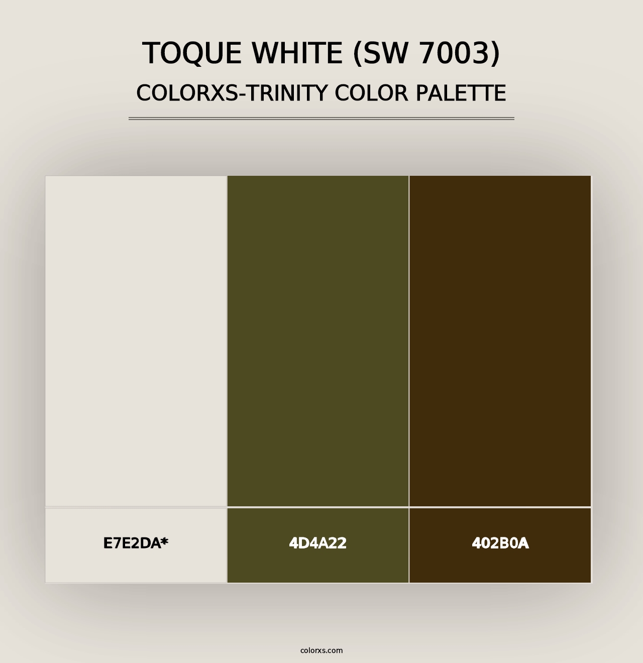 Toque White (SW 7003) - Colorxs Trinity Palette