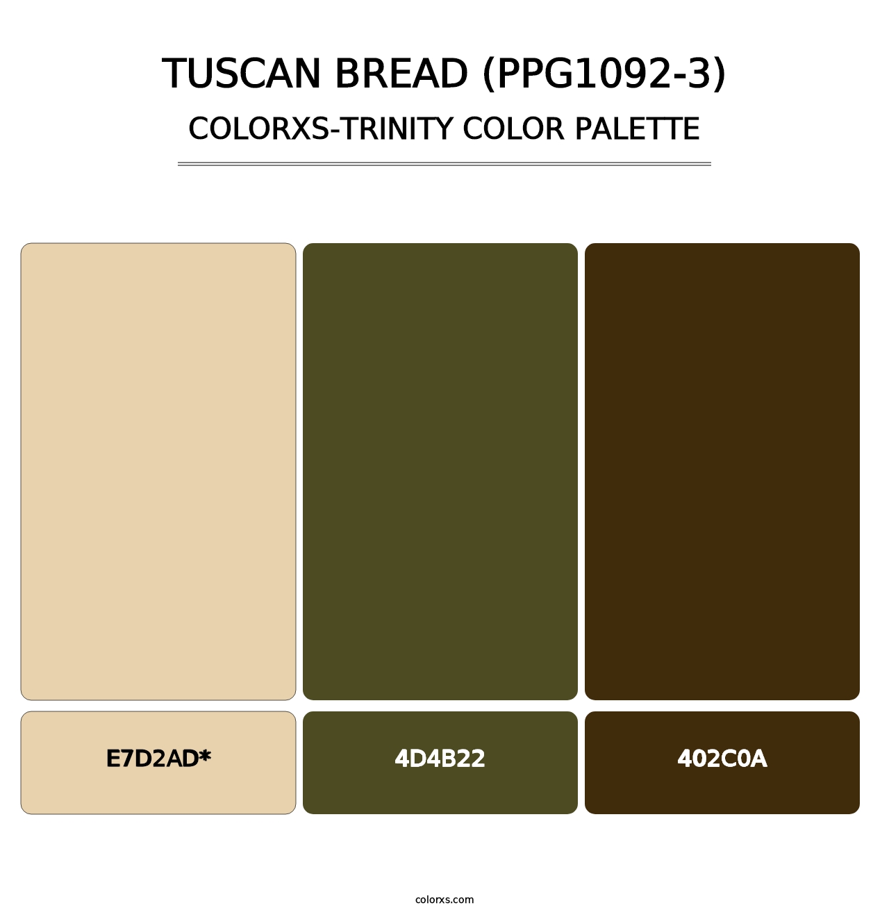 Tuscan Bread (PPG1092-3) - Colorxs Trinity Palette