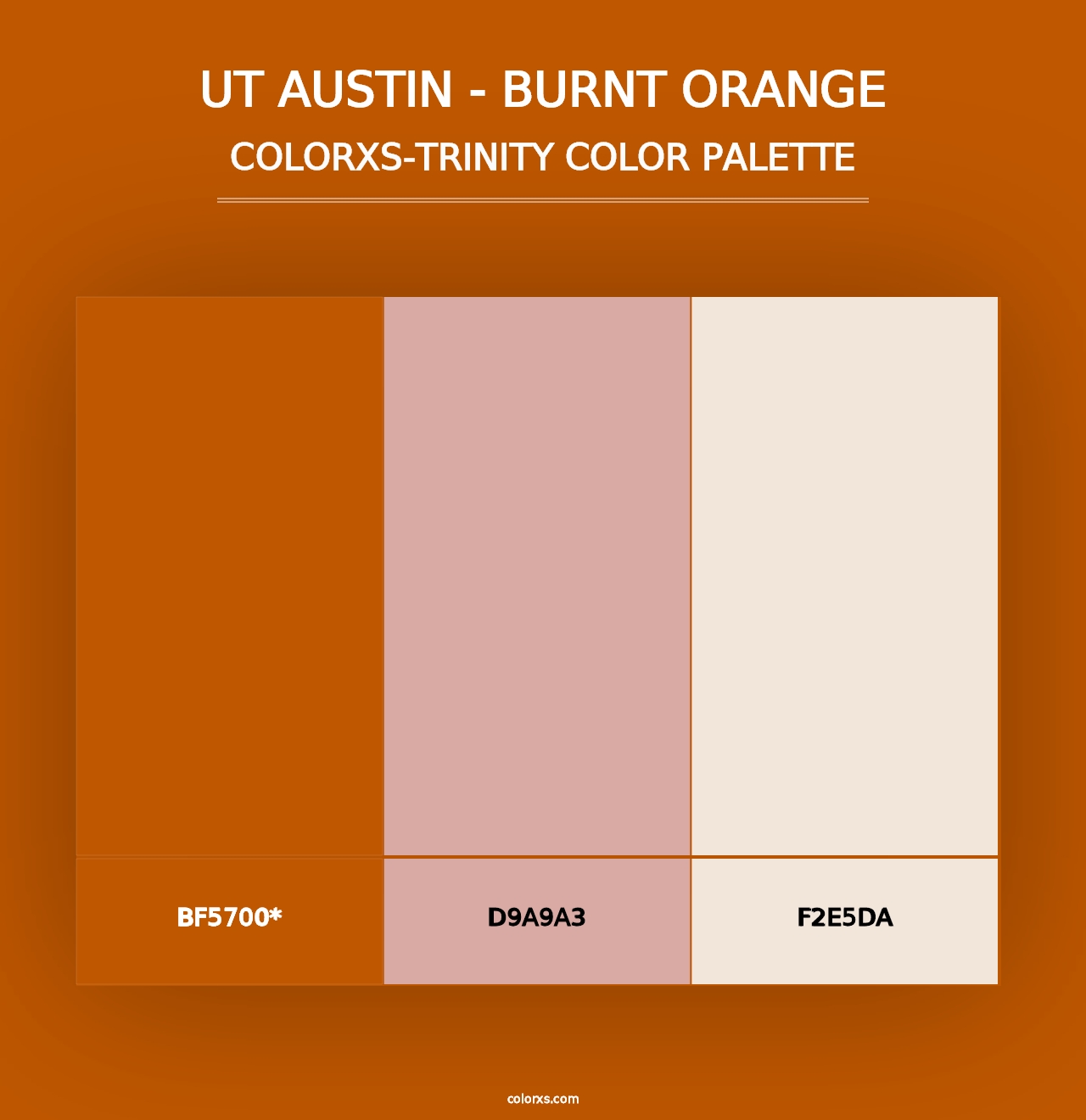 UT Austin - Burnt Orange - Colorxs Trinity Palette