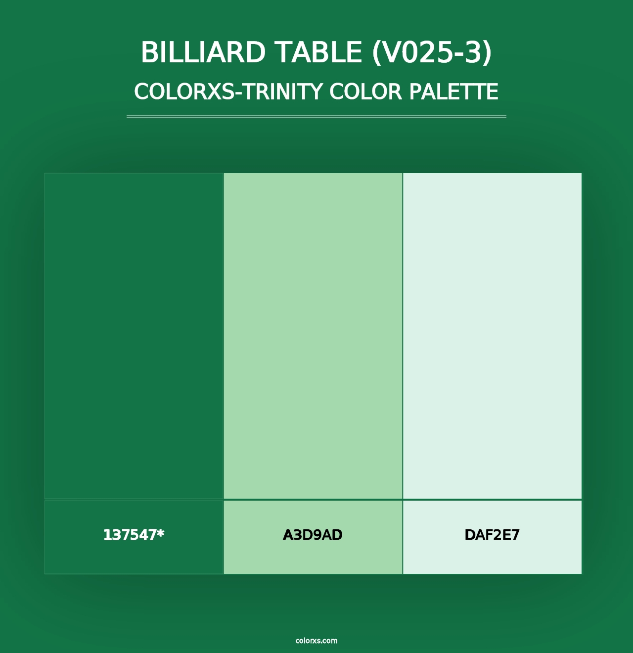 Billiard Table (V025-3) - Colorxs Trinity Palette