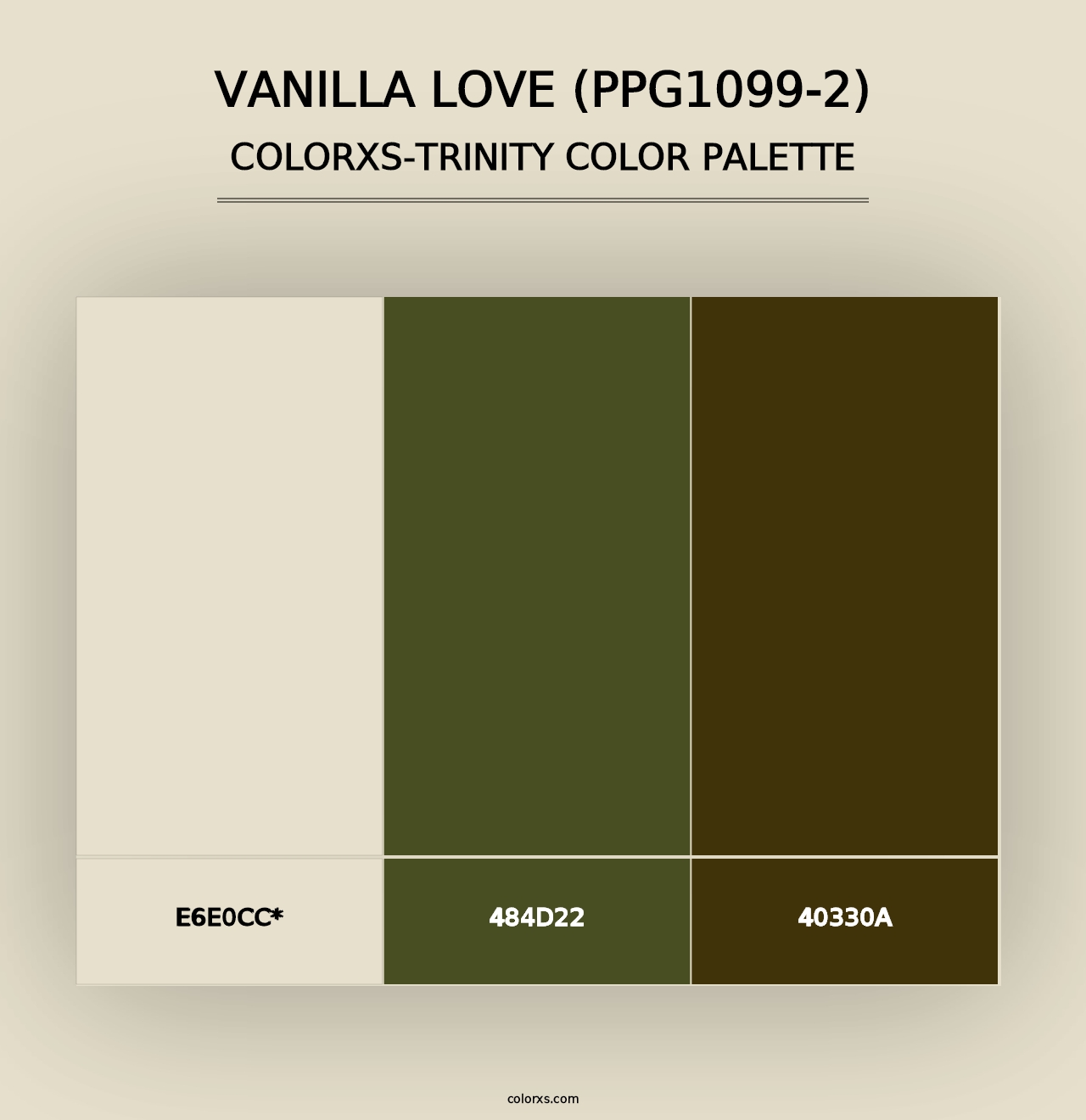 Vanilla Love (PPG1099-2) - Colorxs Trinity Palette