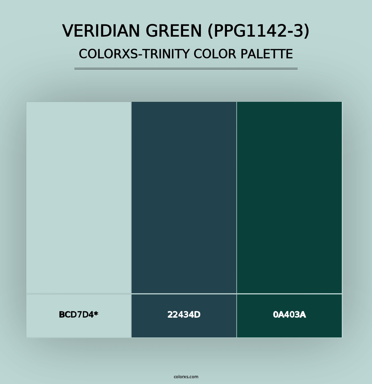 Veridian Green (PPG1142-3) - Colorxs Trinity Palette