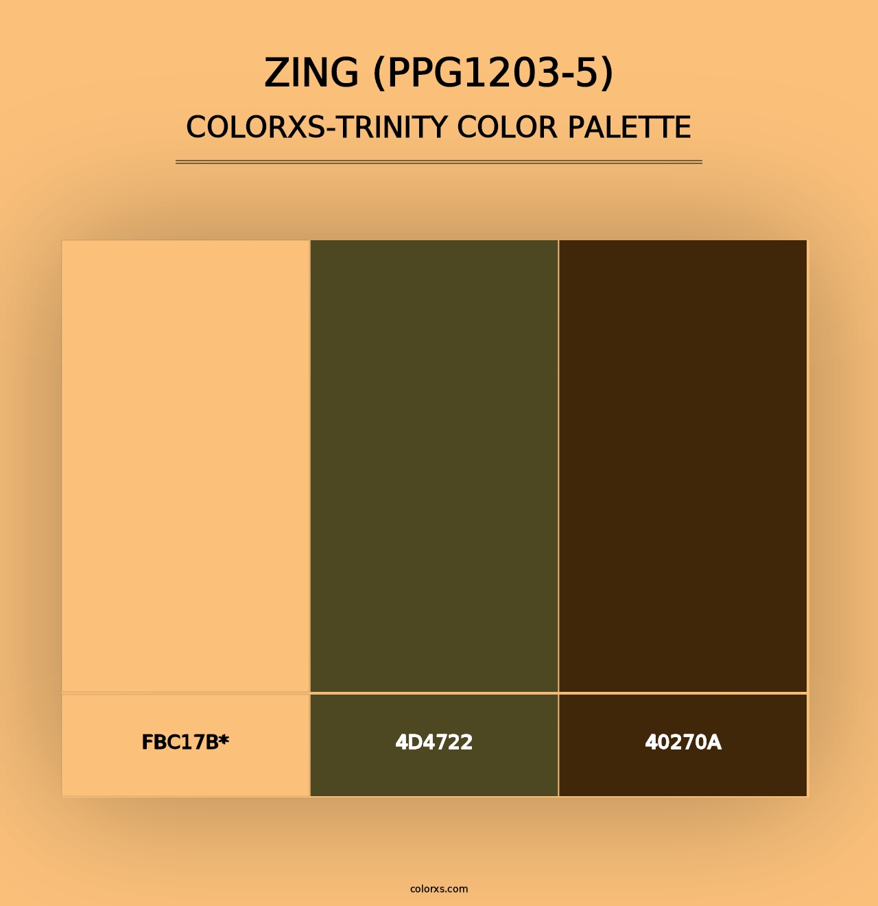 Zing (PPG1203-5) - Colorxs Trinity Palette