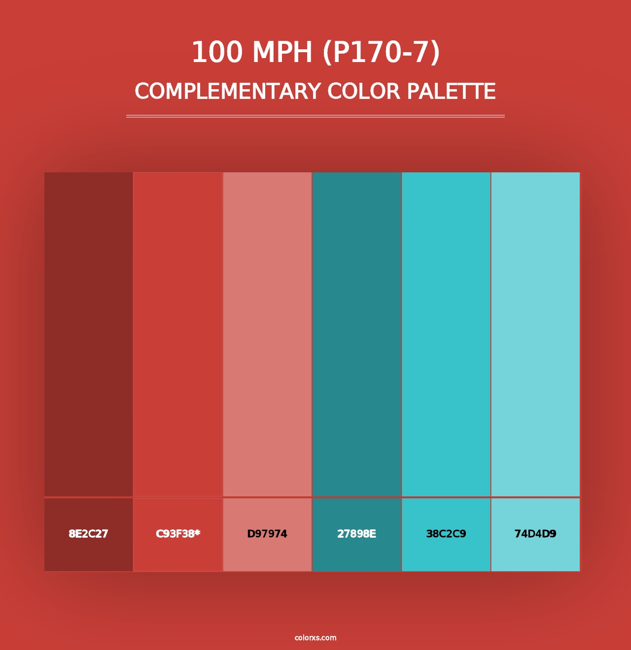 100 Mph (P170-7) - Complementary Color Palette