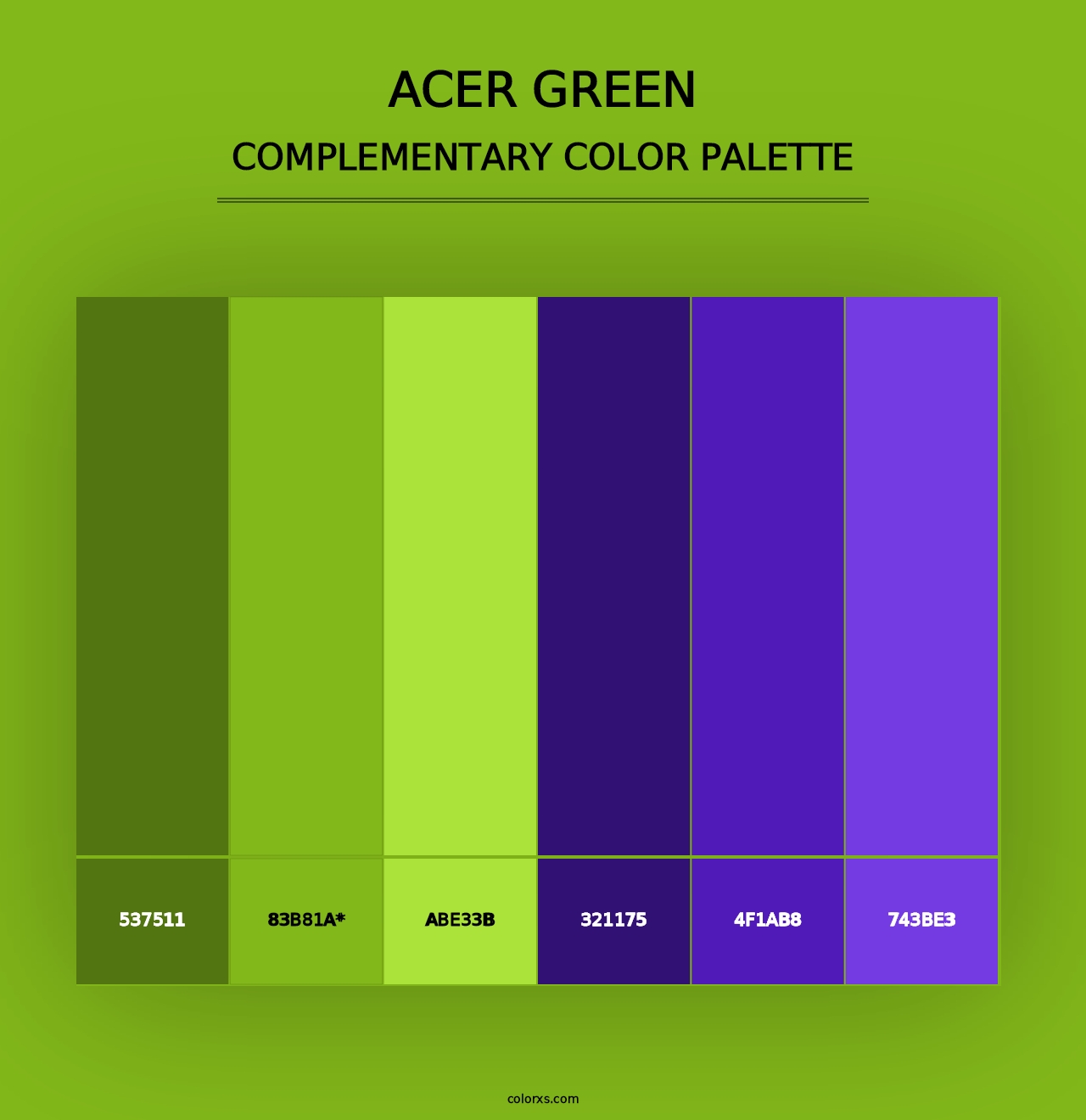 Acer Green - Complementary Color Palette