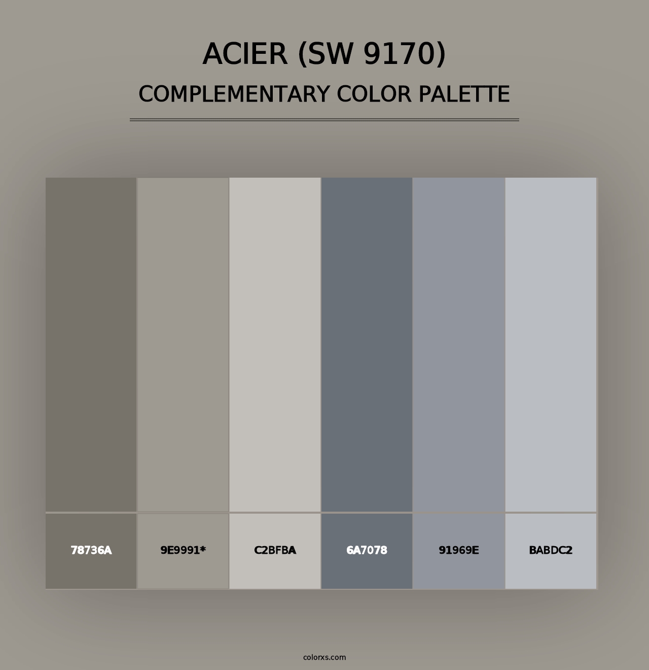 Acier (SW 9170) - Complementary Color Palette