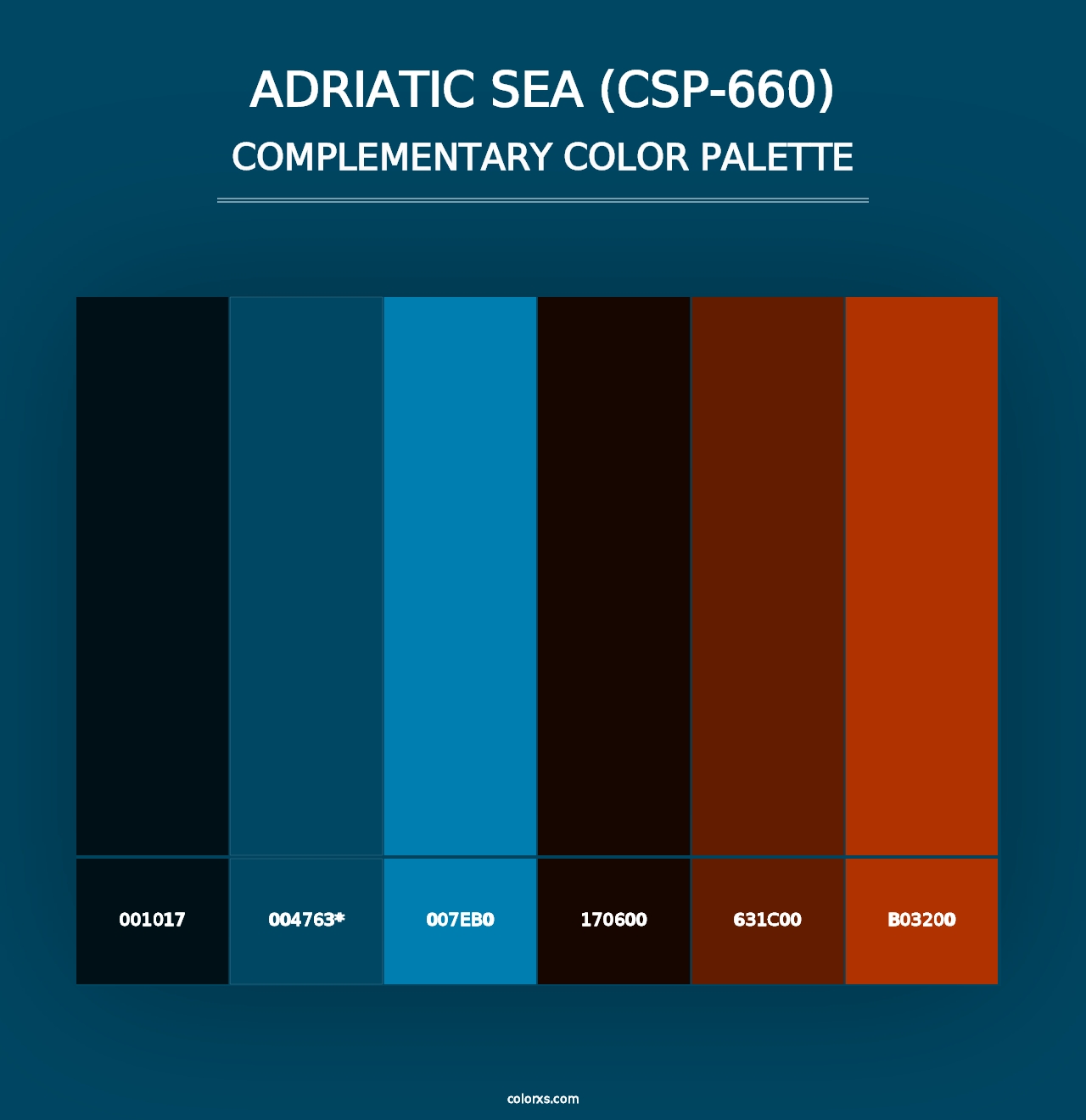 Adriatic Sea (CSP-660) - Complementary Color Palette